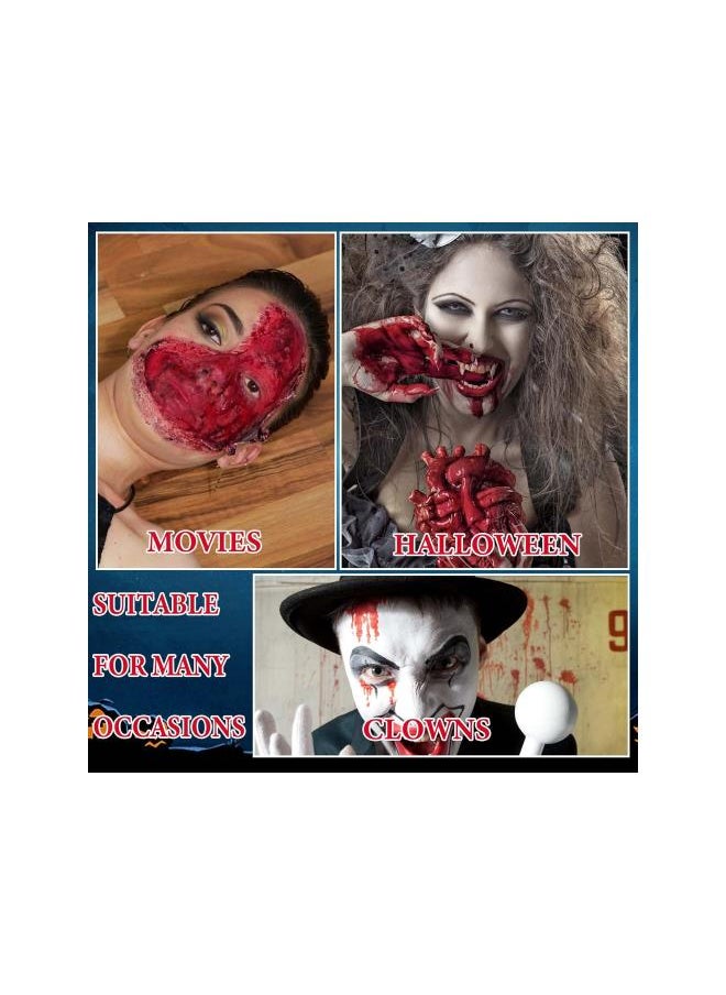 silvercnc - Halloween Fake Blood Makeup,Liquid Dripping Fake Blood Washable,Dark Fake Blood for Clothes Vampire Zombie Cosplay Costume Party Stage Realistic Monster Special Effects SFX Makeup - Image 1