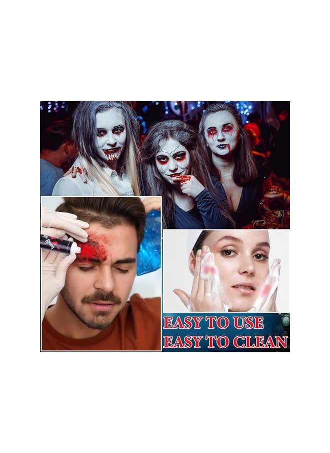 silvercnc - Halloween Fake Blood Makeup,Liquid Dripping Fake Blood Washable,Dark Fake Blood for Clothes Vampire Zombie Cosplay Costume Party Stage Realistic Monster Special Effects SFX Makeup - Image 1