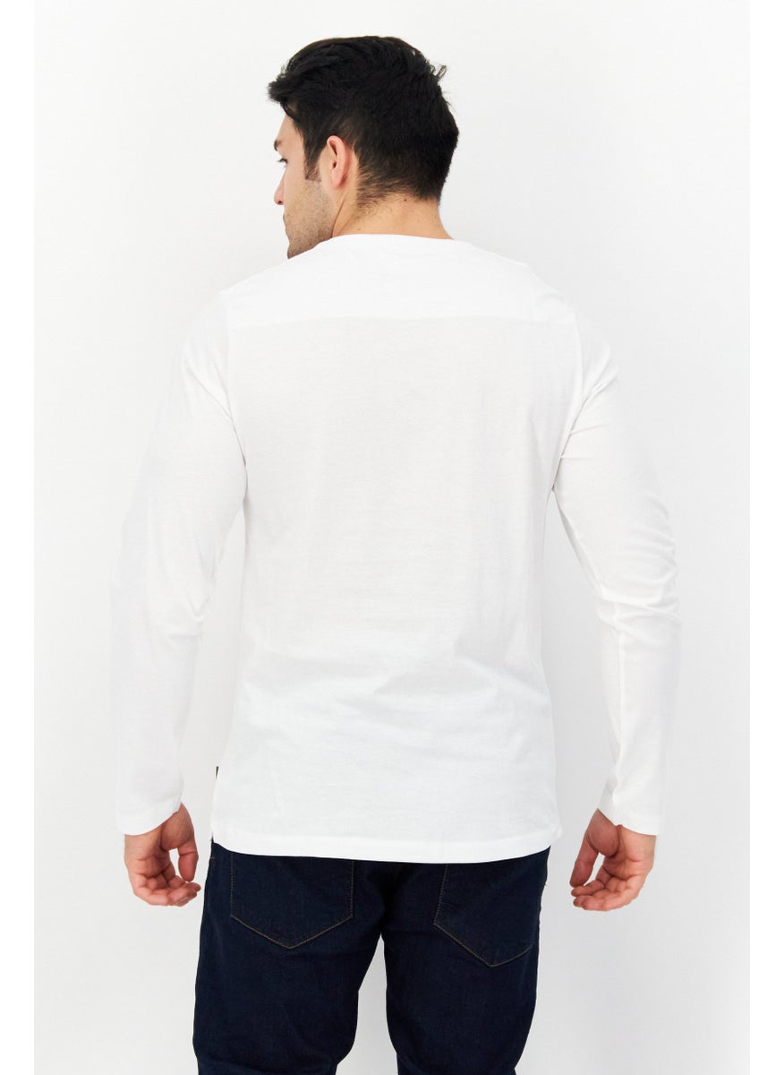 French Connection Men Crew Neck Graphic Print Long Sleeves Sweatshirt, White  - Image 2
