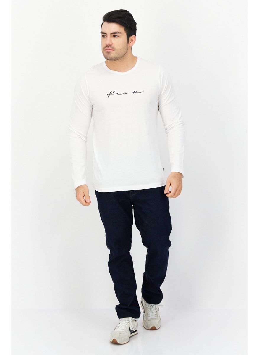 French Connection Men Crew Neck Graphic Print Long Sleeves Sweatshirt, White  - Image 4