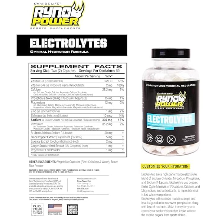 Ryno Power Electrolytes Supplement Capsules (50 Servings) - Image 4