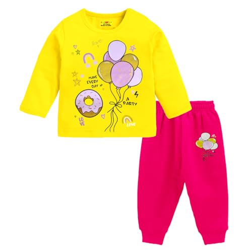 Kuchipoo Girl Regular Fit Cotton T-Shirts and Pyjamas Set (KUC-PSUT-143, 2-3 Years, Multi-Colored) - Image 4