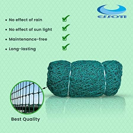 Essoti Monkey Net/Cricket Net/Children Safety net/Nylon - (10 X50 FT) -2 MM 30 Ply String Size 44 mm Hole, Green in Color Sample Kit Along (10 X 50 FT, Green) - Image 4