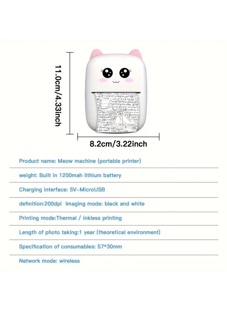 Generic - A Small Portable Wireless Thermal Printer That Does Not Require Lnk It Is Rechargeable It Pairs Wirelessly Via Bluetooth With Mobile Phones Tablets And Laptops To Print Your Own Photos Stickers Small Notes Thank You Cards Barcode Scans Or Websites Easy To Use And Portable In The Pocket Color The Image Is Black And White Not In Color And The Special Paper For The Printer Is Thermal Paper (There Is Adhesive Or Transparent Adhesive Paper Or Colored Thermal Paper That Is Sold Separately And is Not Included With The Printer) The Color Of The Printer Is White And Blue - Image 1