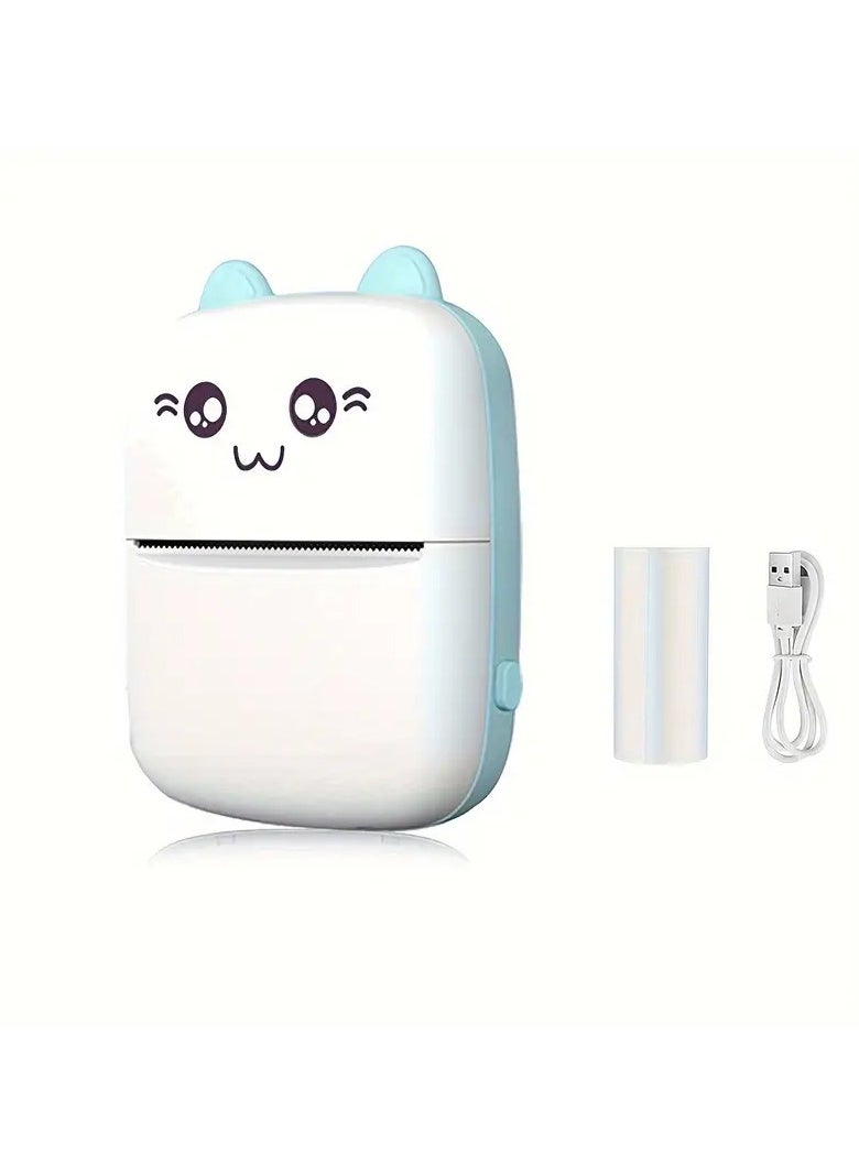 Generic - A Small Portable Wireless Thermal Printer That Does Not Require Lnk It Is Rechargeable It Pairs Wirelessly Via Bluetooth With Mobile Phones Tablets And Laptops To Print Your Own Photos Stickers Small Notes Thank You Cards Barcode Scans Or Websites Easy To Use And Portable In The Pocket Color The Image Is Black And White Not In Color And The Special Paper For The Printer Is Thermal Paper (There Is Adhesive Or Transparent Adhesive Paper Or Colored Thermal Paper That Is Sold Separately And is Not Included With The Printer) The Color Of The Printer Is White And Blue - Image 1
