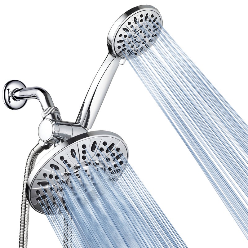 AquaDance 7" Premium High Pressure 3-Way Rainfall Combo for The Best of Both Worlds - Enjoy Luxurious Rain Showerhead and 6-Setting Hand Held Shower Separately or Together - Chrome Finish - 3328 - Image 1