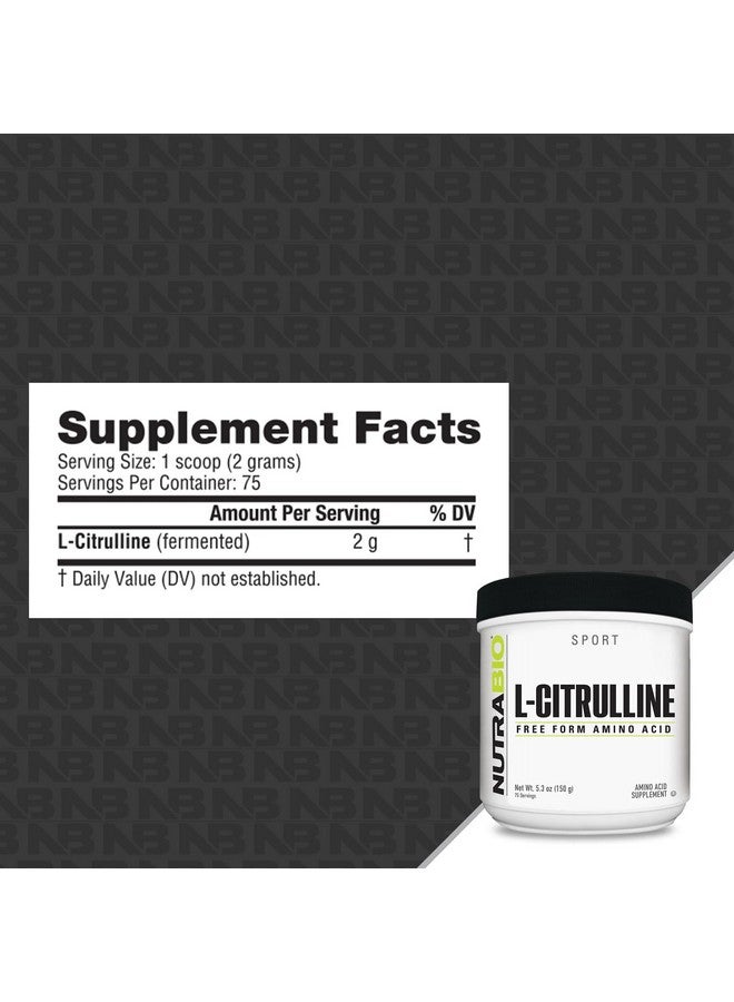 نوترا بايو L-Citrulline، حمض أميني حر، 5.3 أونصة (150 جم)، NutraBio - Image 2