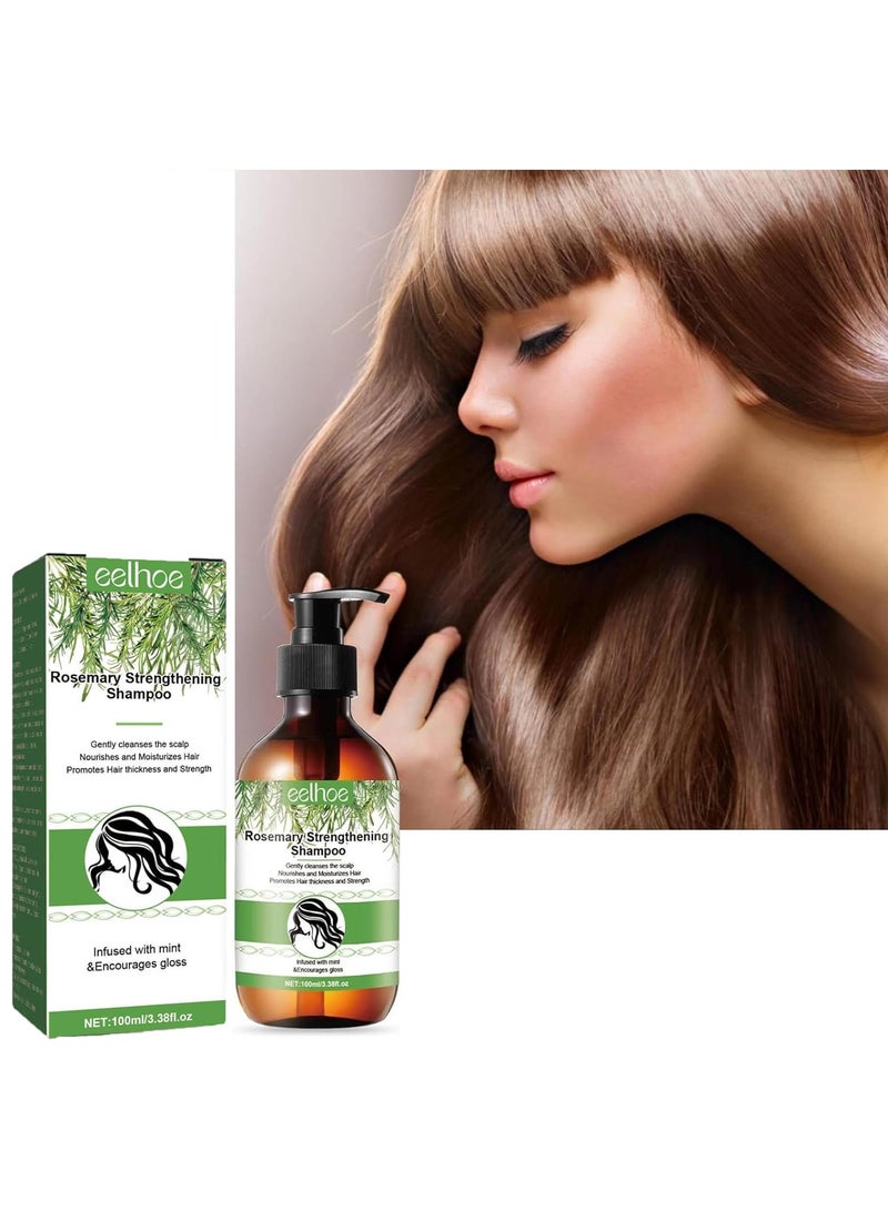 EELHOE 100 ml Rosemary Shampoo for Hair Growth, Rosemary Mint Shampoo, Vegan Shampoo Against Hair Loss, Helps Improve Hair Growth, Nourishes the Scalp, Stimulates Hair Growth - Image 1