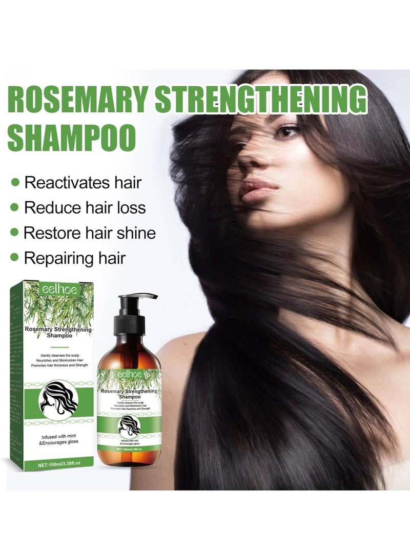 EELHOE 100 ml Rosemary Shampoo for Hair Growth, Rosemary Mint Shampoo, Vegan Shampoo Against Hair Loss, Helps Improve Hair Growth, Nourishes the Scalp, Stimulates Hair Growth - Image 2