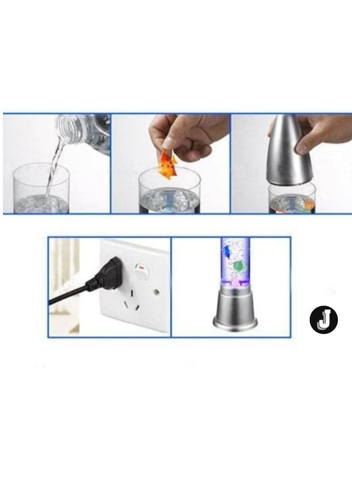 JAJEEK "Aqua Bubble Tube Fish Lamp – 19" LED Color Changing Rocket Shaped Glass Lamp, Artificial Aquarium with Colorful Fish" - Image 4