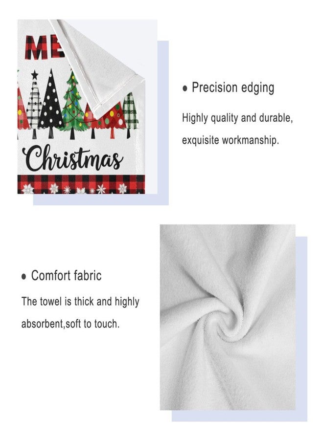 Dussdil Christmas Tree Snowflakes Bathroom Towels Set of 3 Pcs Xmas Bath Hand Fingertip Towels Washcloth for Home Bathroom Hotel Gym Swim Soft Thin Durable Highly Absorbent Multipurpose Towel Decor - Image 3