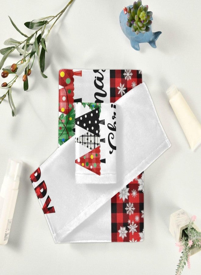 Dussdil Christmas Tree Snowflakes Bathroom Towels Set of 3 Pcs Xmas Bath Hand Fingertip Towels Washcloth for Home Bathroom Hotel Gym Swim Soft Thin Durable Highly Absorbent Multipurpose Towel Decor - Image 5