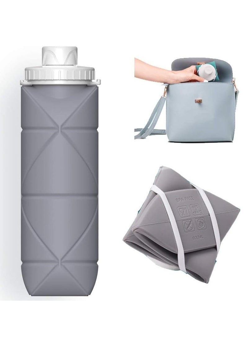 Collapsible Water Bottles Cups Leakproof Valve Reusable BPA Free Silicone Foldable Travel Water Bottle Cup for Gym Camping Hiking Travel Sports Lightweight Durable - view 2