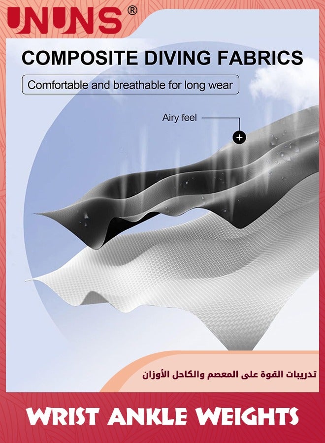 UNUNS Ankle/Wrist Weights For Women Men Kids,3KG/1 Pair Arm Leg Weights With Adjustable Strap,Strength Weighted For Jogging Running Walking Fitness Gym Workout,Strength Training Wrist Ankle Weights,Black - Image 3