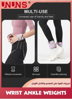 UNUNS Ankle/Wrist Weights For Women Men Kids,3KG/1 Pair Arm Leg Weights With Adjustable Strap,Strength Weighted For Jogging Running Walking Fitness Gym Workout,Strength Training Wrist Ankle Weights,Black  - Image 5