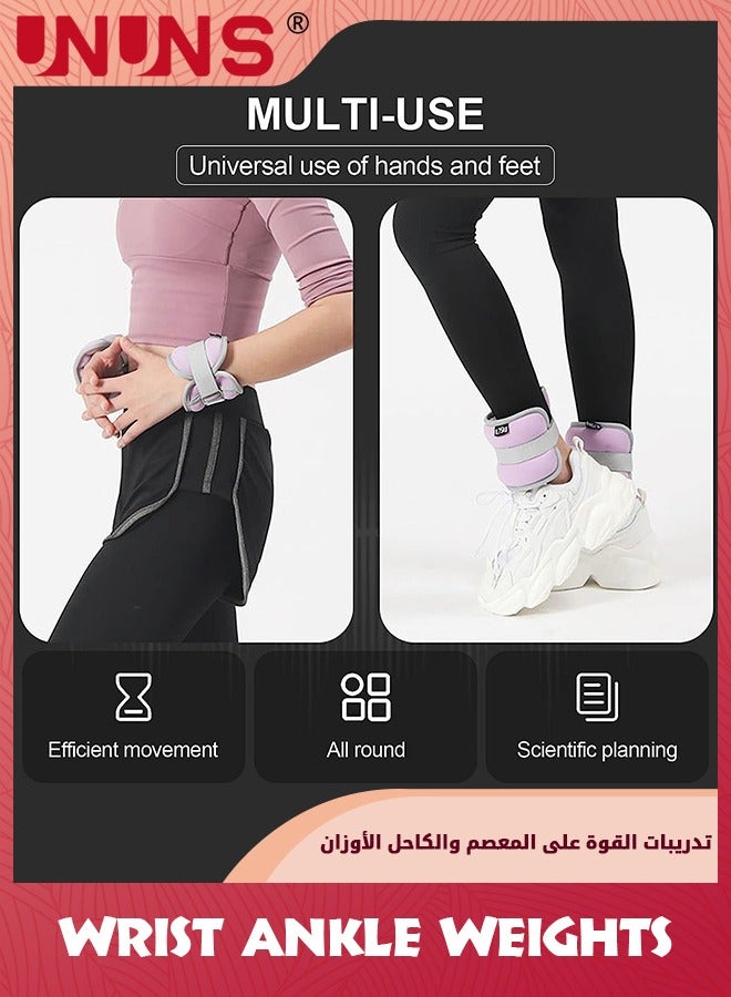 UNUNS Ankle/Wrist Weights For Women Men Kids,3KG/1 Pair Arm Leg Weights With Adjustable Strap,Strength Weighted For Jogging Running Walking Fitness Gym Workout,Strength Training Wrist Ankle Weights,Black - Image 5