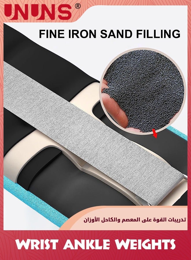 UNUNS Ankle/Wrist Weights For Women Men Kids,3KG/1 Pair Arm Leg Weights With Adjustable Strap,Strength Weighted For Jogging Running Walking Fitness Gym Workout,Strength Training Wrist Ankle Weights,Black - Image 2