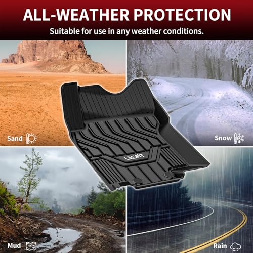 LASFIT حصائر أرضية LASFIT لسيارة نيسان روج 2014-2020، حماية من جميع الأحوال الجوية، حصائر أرضية مخصصة مطورة من TPE (لا تناسب طراز روج سبورت أو بعض الطرازات المحددة)، الصف الأول والثاني، أسود - Image 5