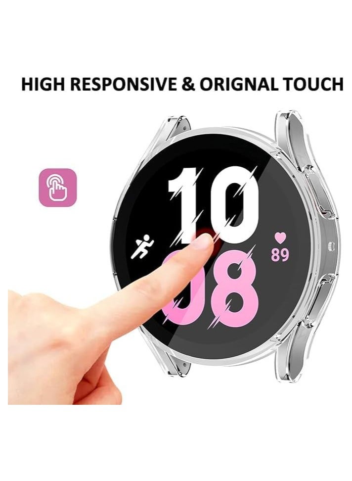 ELMO3EZZ Compatible with Samsung Galaxy Watch 5 40mm/ 44mm Screen Protector Case, Galaxy Watch 5 LTE 44mm/5 Pro 45mm Cover Soft TPU Plated Protective Case Scratch Resistant Protection (Clear) - Image 3