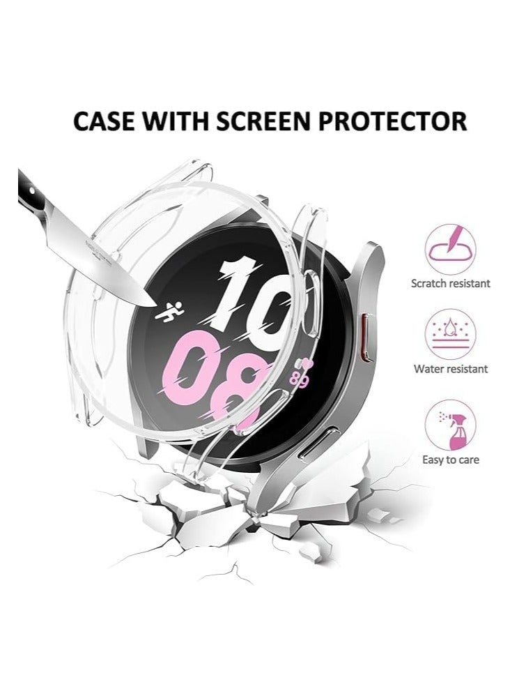 ELMO3EZZ Compatible with Samsung Galaxy Watch 5 40mm/ 44mm Screen Protector Case, Galaxy Watch 5 LTE 44mm/5 Pro 45mm Cover Soft TPU Plated Protective Case Scratch Resistant Protection (Clear) - Image 2