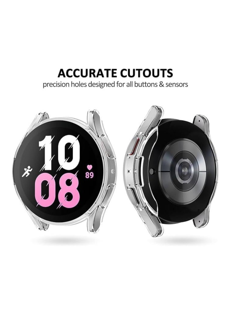 ELMO3EZZ Compatible with Samsung Galaxy Watch 5 40mm/ 44mm Screen Protector Case, Galaxy Watch 5 LTE 44mm/5 Pro 45mm Cover Soft TPU Plated Protective Case Scratch Resistant Protection (Clear) - Image 4