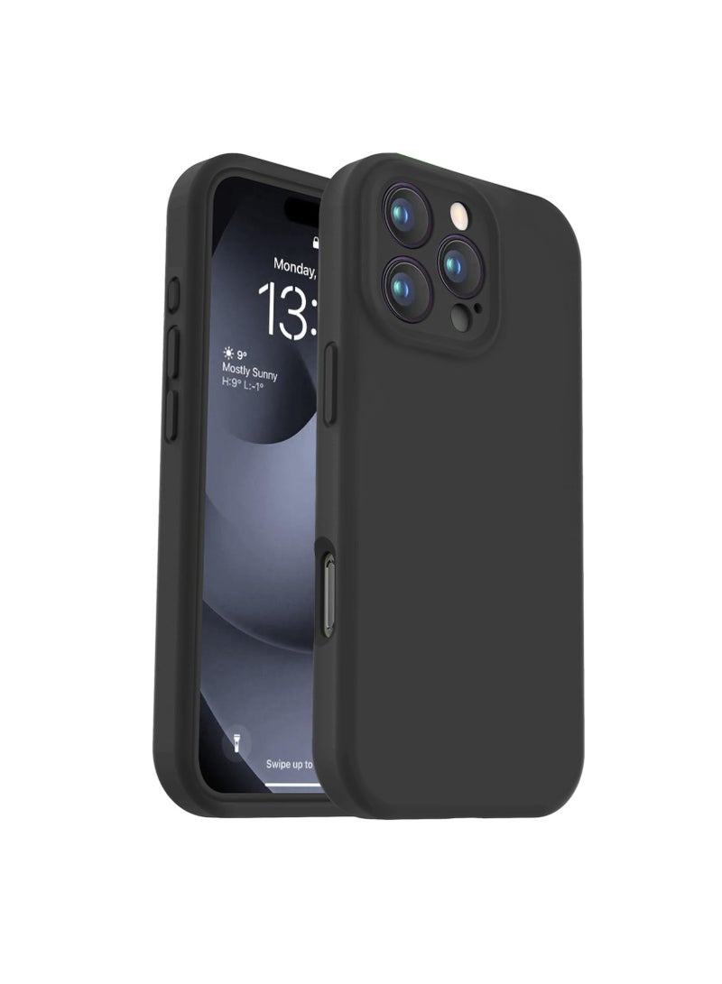 اووكاي جراب متوافق مع iPhone 16 Pro Max، ترقية السيليكون السائل [حماية الكاميرا] [بطانة من الألياف الدقيقة الناعمة المضادة للخدش] جراب هاتف مقاوم للصدمات لهاتف iPhone 16 Pro Max (أسود) - Image 1