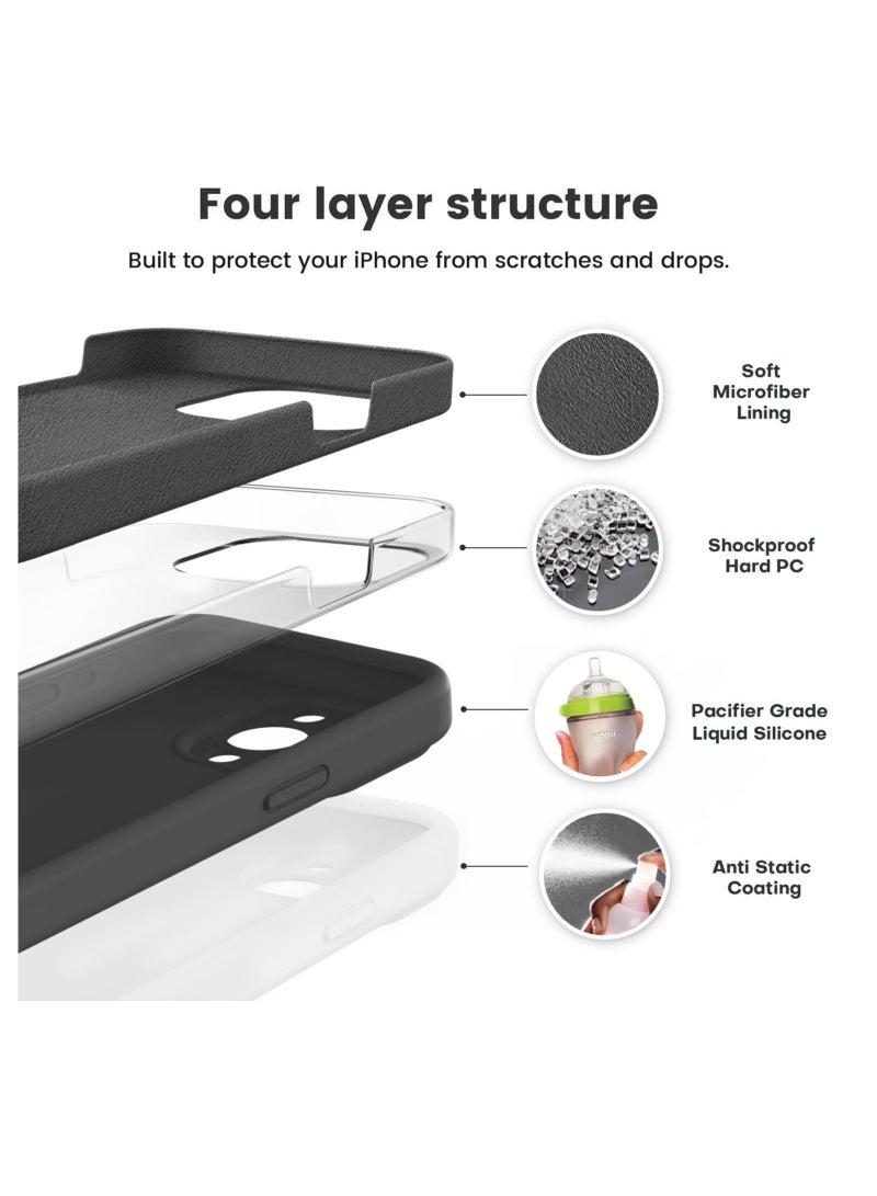 اووكاي جراب متوافق مع iPhone 16 Pro Max، ترقية السيليكون السائل [حماية الكاميرا] [بطانة من الألياف الدقيقة الناعمة المضادة للخدش] جراب هاتف مقاوم للصدمات لهاتف iPhone 16 Pro Max (أسود) - Image 3
