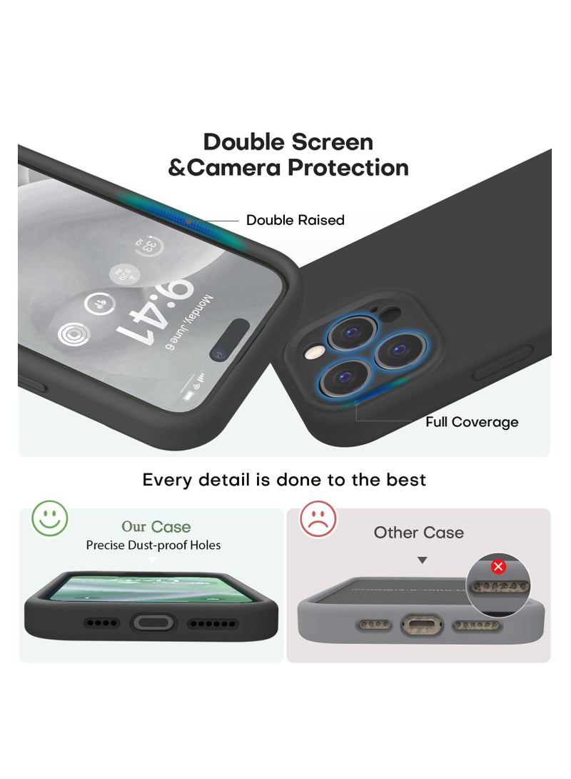 اووكاي جراب متوافق مع iPhone 16 Pro Max، ترقية السيليكون السائل [حماية الكاميرا] [بطانة من الألياف الدقيقة الناعمة المضادة للخدش] جراب هاتف مقاوم للصدمات لهاتف iPhone 16 Pro Max (أسود) - Image 4