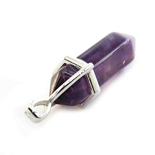 ALEXCRAFT Wholesale Natural Amethyst Crystal Pendant 10 PCS Hexagonal Healing Reiki Quartz Stones Bulk for Jewelry Making - Image 5