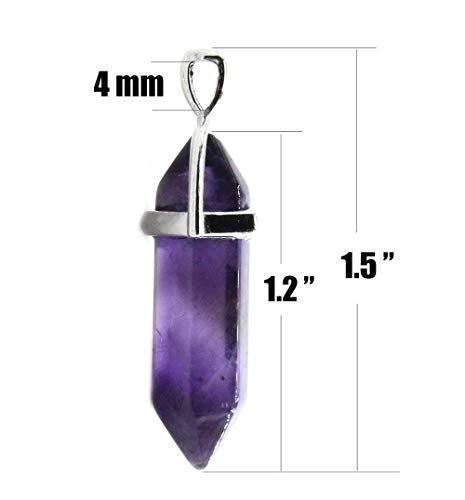 ALEXCRAFT Wholesale Natural Amethyst Crystal Pendant 10 PCS Hexagonal Healing Reiki Quartz Stones Bulk for Jewelry Making - Image 2