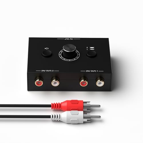 Dingsun Bi-Directional 2-Way RCA Stereo Audio Switch Audio Signal Source Switcher Selector Splitter Box for DVD/Blu-ray Players etc. (2 Input-1 Output /1 Input-2 Output) - Image 3