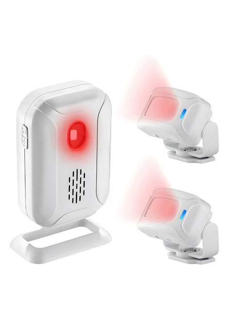 Motion Sensor Doorbell, Door Chime For Business Entry, Store Welcome Buzzer Monitor,Motion Sensor Detect Alarm, Caregiver Reminder For Elderly, Visitor Bell - 1 Receiver 2 Motion Sensor