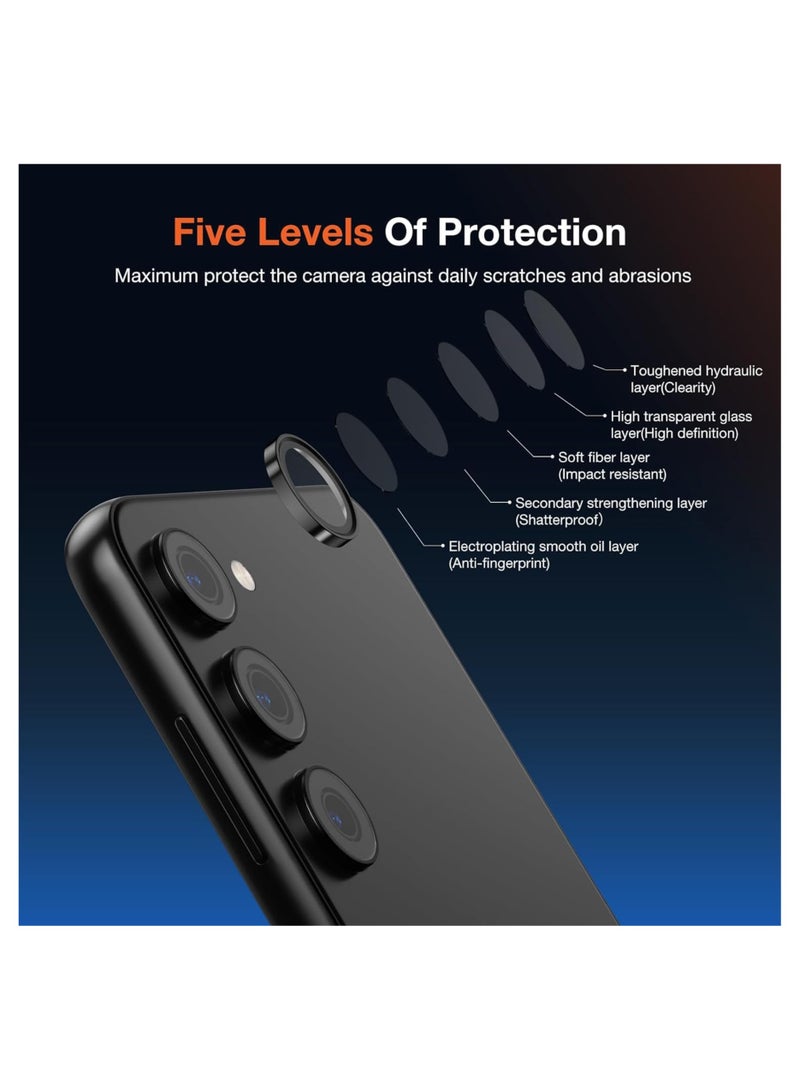 Waldic Samsung Galaxy A26 5G Camera Lens Protector, Scratch-Resistant HD Clarity Ultra-Thin 9H Tempered Glass with Aluminium Edging, Individual Metal Lens Cover - Black  - Image 4