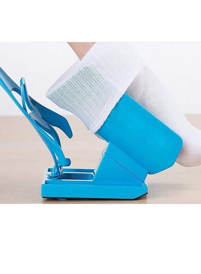 DIALDRCARE مجموعة أدوات مساعدة الجوارب سهلة الارتداء والخلع من DIALDRCARE / نظام خالٍ من الألم لا يتطلب الانحناء أو التمدد أو الإجهاد، ويمكن طيه لسهولة السفر (أزرق) - Image 5