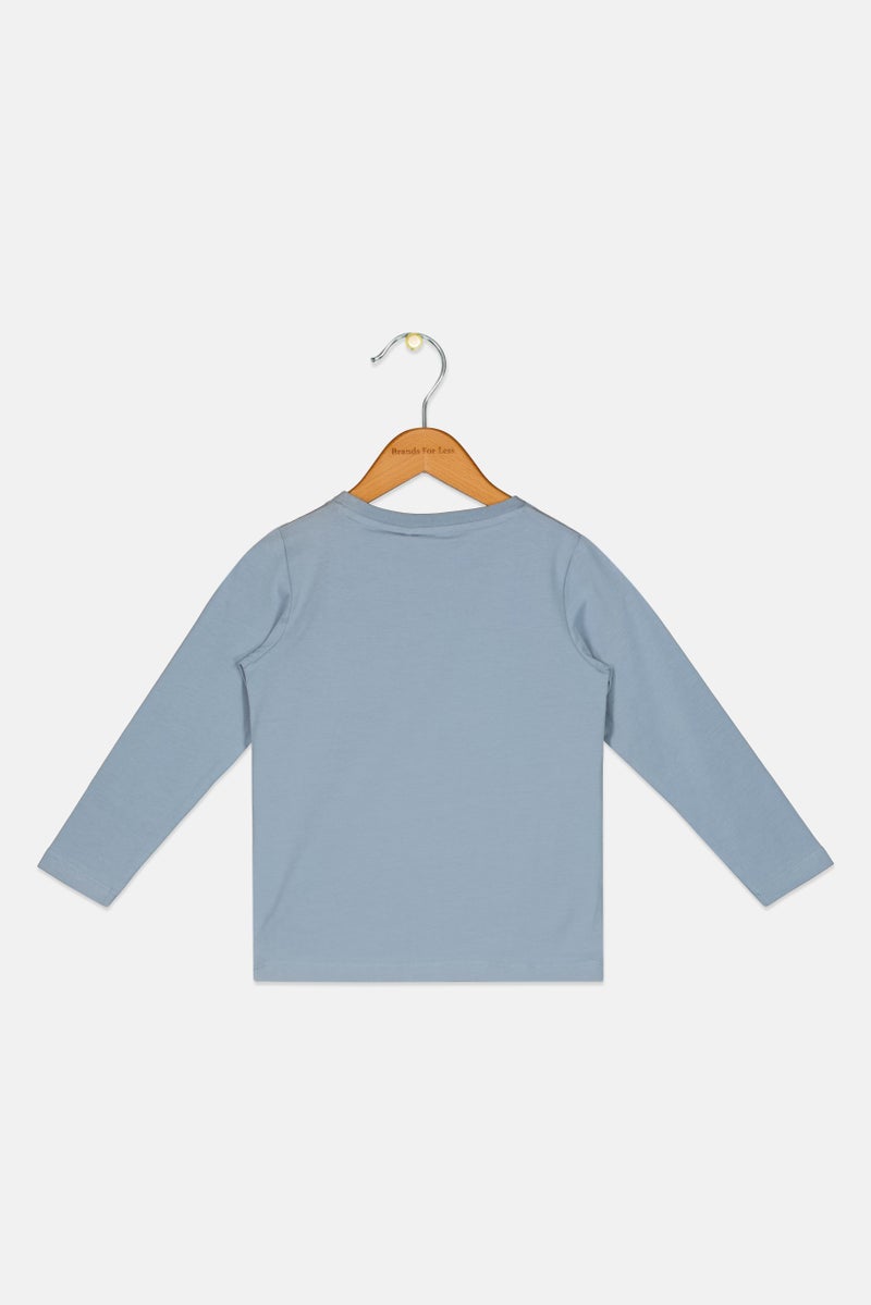 NAME IT تي شيرت طويل الأكمام بطباعة جرافيك للأولاد من نيم إت × ديزني، لون ساج بلو - Image 2