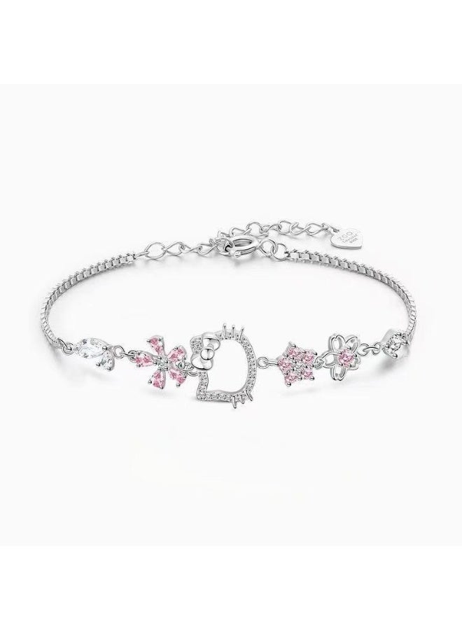 Hello Kitty Watch Gifts Set with Bracelet Pink for Lady Female Girls Minimalist Slim Thin Casual Dress Analog Quartz Wrist Watches - Image 5