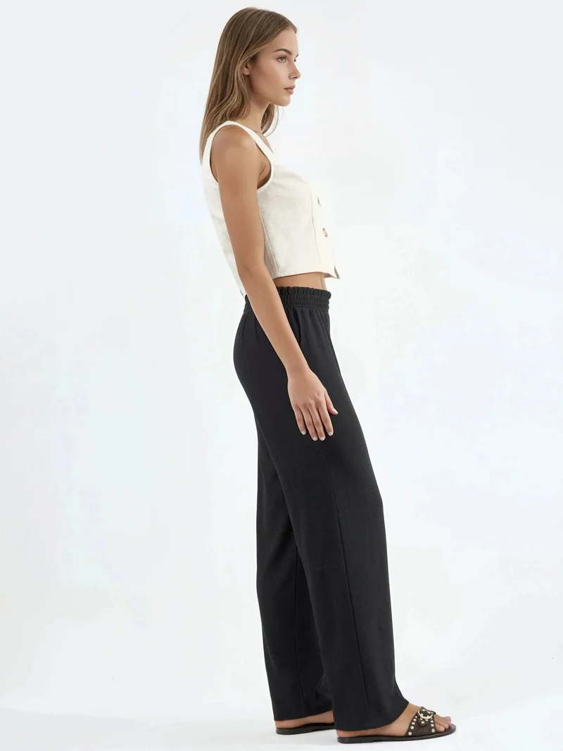 هيكاب Straight Leg Textured Pants Ellie Collection