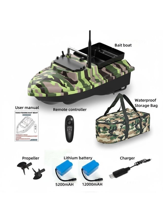قارب طُعم يعمل بالتحكم عن بُعد، مدى التحكم ٥٠٠ متر، حمولة طُعم ٢ كغ، بطاريتان مزدوجة، إبحار بلمسة واحدة، مقاومة قوية للرياح، مزود بأضواء ليلية، مناسب لصيد البحيرات - Image 2