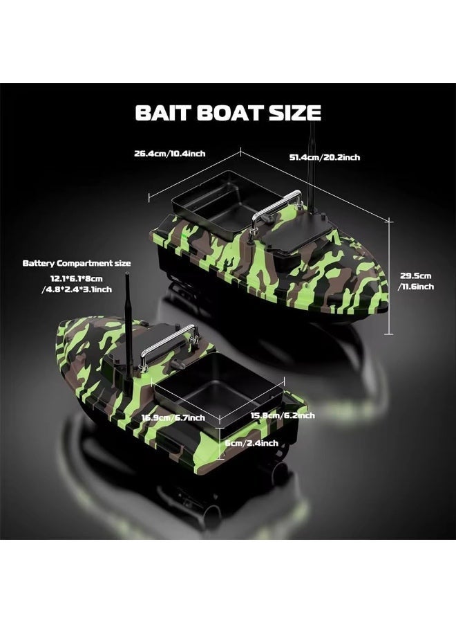قارب طُعم يعمل بالتحكم عن بُعد، مدى التحكم ٥٠٠ متر، حمولة طُعم ٢ كغ، بطاريتان مزدوجة، إبحار بلمسة واحدة، مقاومة قوية للرياح، مزود بأضواء ليلية، مناسب لصيد البحيرات - Image 4