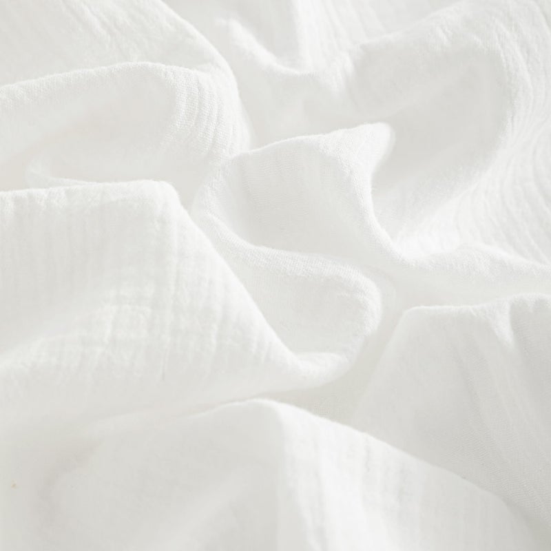 NTBAY 2 Pack Muslin Cotton Mini Crib Sheets, Soft and Breathable Double Layer 24x38 Baby Crib Sheets for Mini Crib and Toddler Mattresses, Boys, Girls, Unisex, White, 24x38 Inches - Image 3