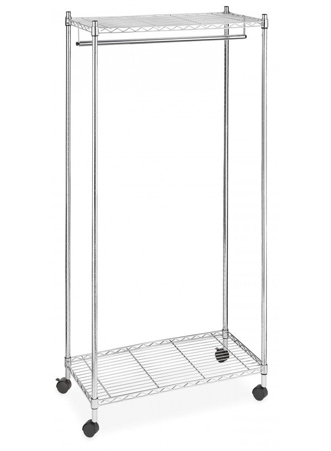 Whitmor Whitmor Supreme Garment Rack - Double Shelf Rolling Clothes Organizer - Chrome  - Image 1