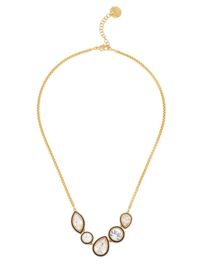 REISS CRISTINA: Crystal Rock Enamel Pendant Necklace