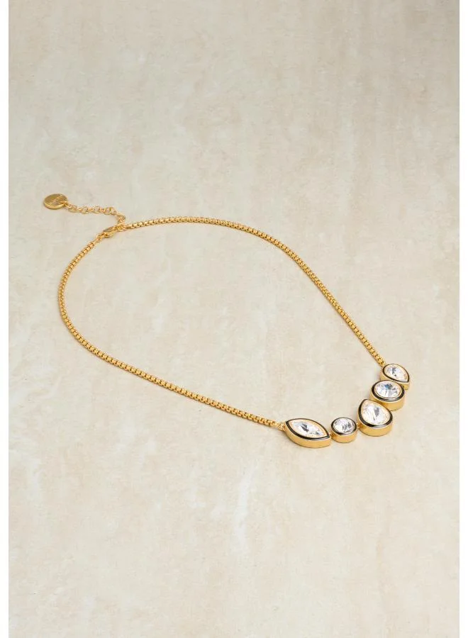 REISS CRISTINA: Crystal Rock Enamel Pendant Necklace