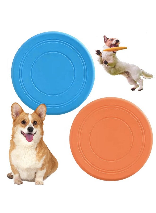 coldchill 7 Inch Dog Flying Disc, Puppy Flyer Toy React Faster Training Interactive Toys For Small Medium Dog, Lightweight Durable And Water Resistant Floating Saucer (Blue+Orange) - Image 1