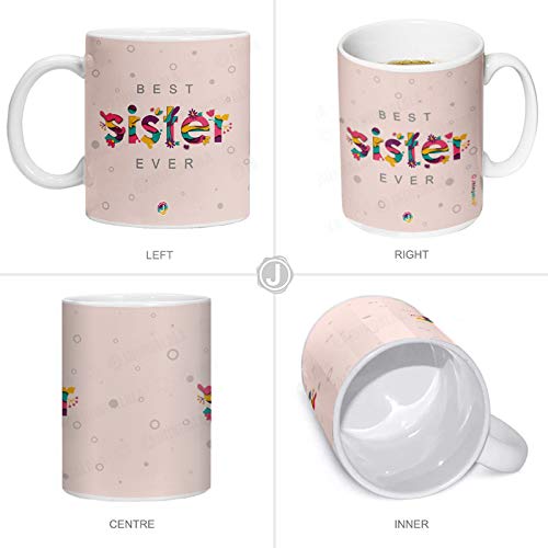 Jhingalala Jhingalala Best Sister Ever Printed Satin Cushion Mug Key Chain Greeting Card Combo Pack Multi Color - Image 4