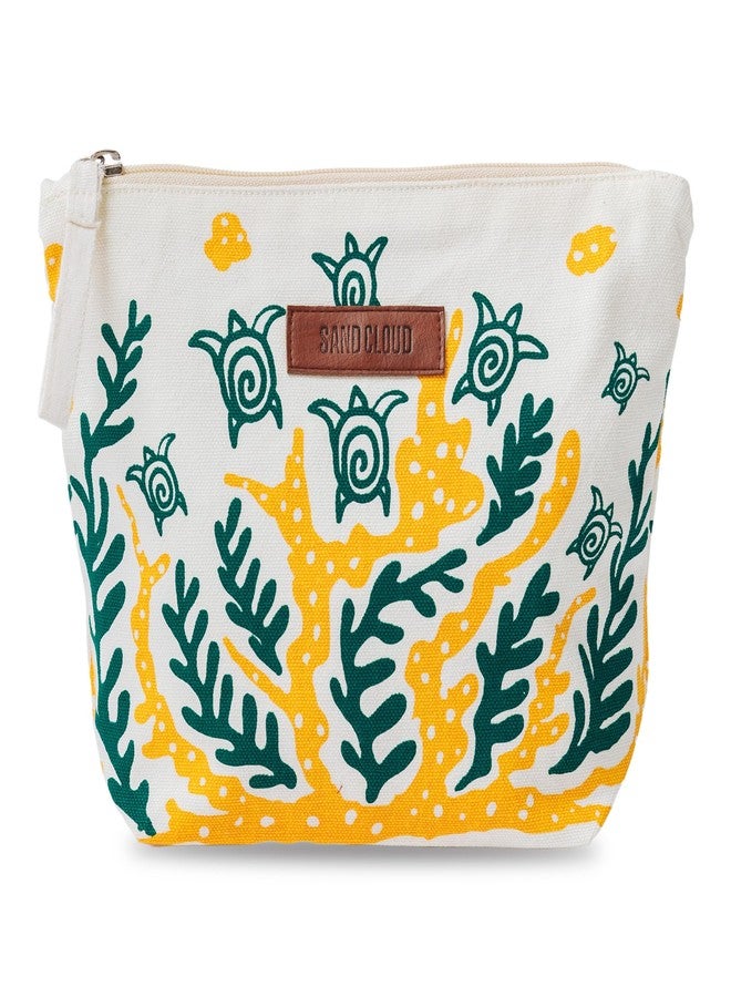 Sand Cloud Zipper Pouch, Swimming Turtles - 100% Organic Cotton, Durable and Stylish Canvas Pouch with Recycled Poly Lining, Secure Zipper Closure, Seam Taped for Travel, Work, and Daily Adventure - Image 1