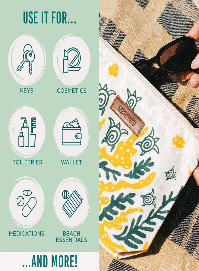 Sand Cloud Zipper Pouch, Swimming Turtles - 100% Organic Cotton, Durable and Stylish Canvas Pouch with Recycled Poly Lining, Secure Zipper Closure, Seam Taped for Travel, Work, and Daily Adventure - Image 3