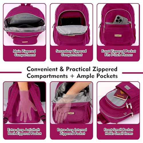 AOTIAN Mini Nylon Women Backpacks Casual Lightweight Small Daypack for Girls - Image 4