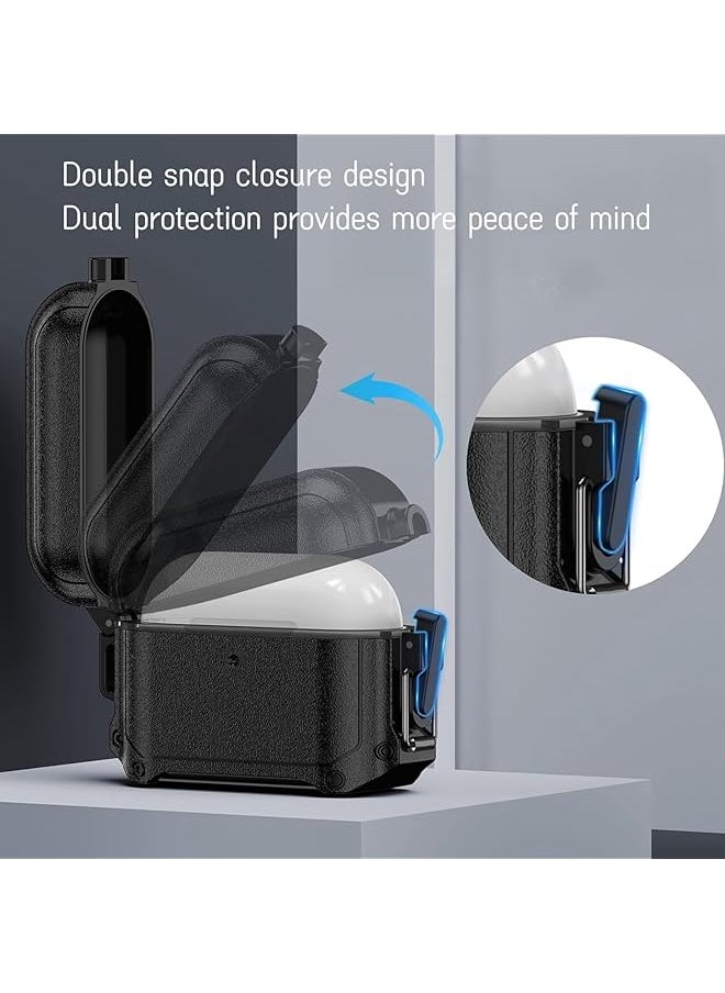 For Airpods 3Rd Generation Case Cover Ip68 Waterproof And Shockproof Hard Shell Protective Armor With Lock For Airpods 3（Black