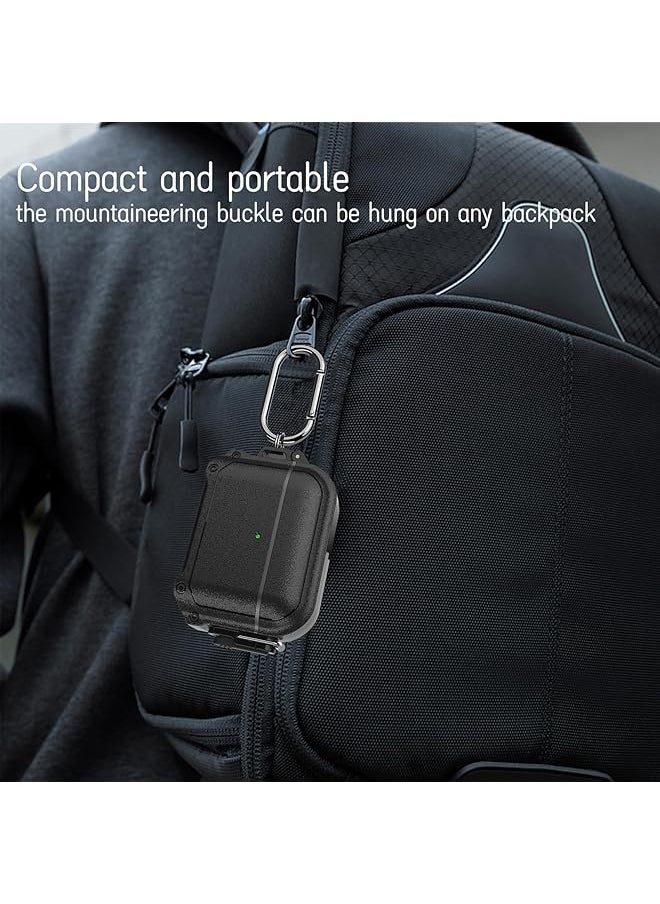 For Airpods 3Rd Generation Case Cover Ip68 Waterproof And Shockproof Hard Shell Protective Armor With Lock For Airpods 3（Black